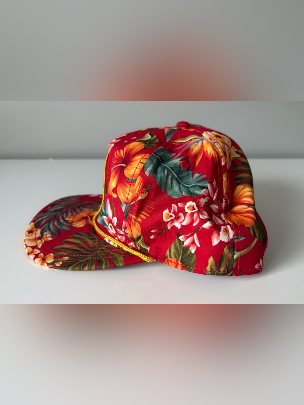 Aviator Nation Venice CA Red Hawaiian Floral Rope Snapback Hat - Picture 2 of 9